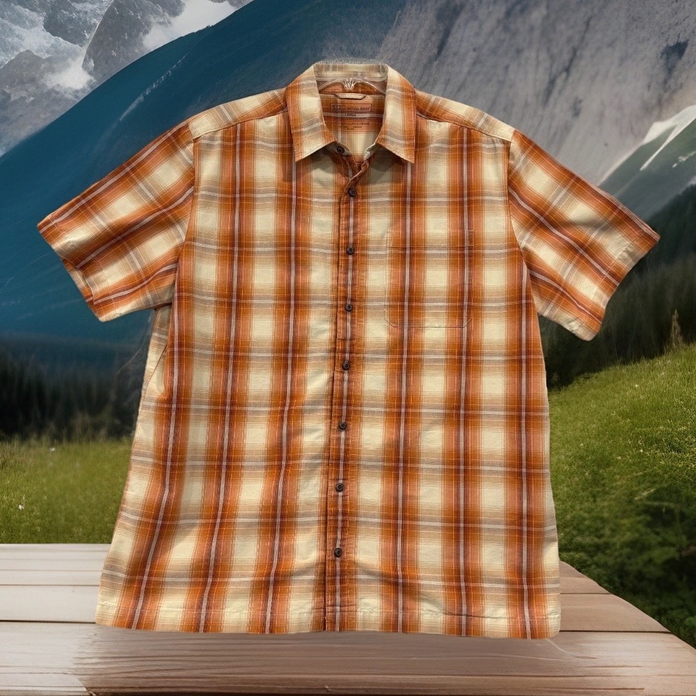 5.11 Tactical Shirt Men's XL Tac U30 Short Sleeve Concealed Carry Orange Plaid